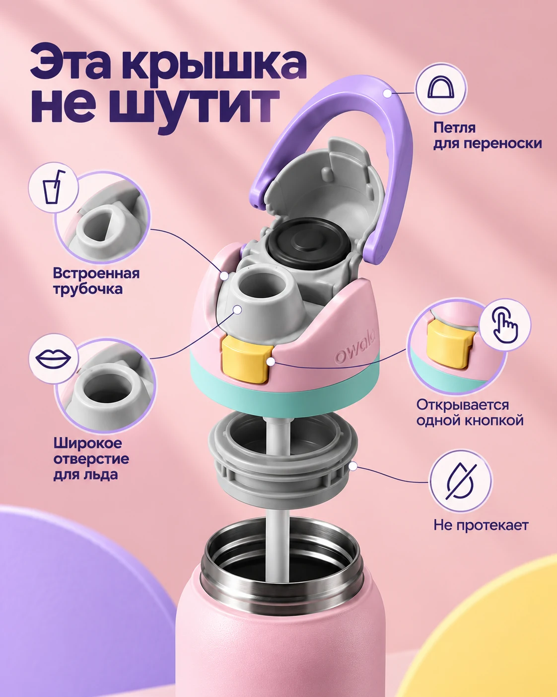 Owala FreeSip — детали крышки